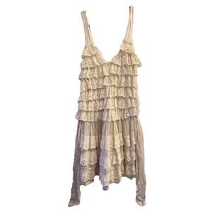Soda Brand Thailand Off-White Silk Flapper-style Dress M